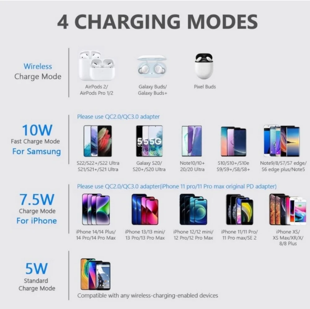 Yootech brand wireless charging pad and cord